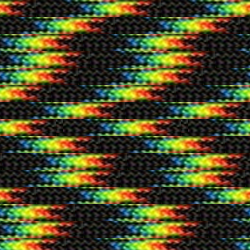 a multicolored pattern with a black background