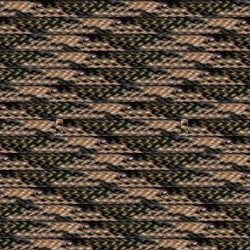 An intricate pattern of horizontal waves in alternating shades of brown and black with hints of green, reminiscent of Insanely Paracord's "Rattler" 550 Paracord - High Strength Nylon Cord for Outdoor Activities and Emergency Situations. The lines create a textured, almost woven appearance, contributing to a visually dynamic and complex design suitable for outdoor activities.