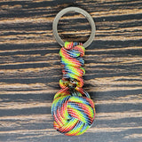 Monkey Fist Paracord Key Fob with 550 Paracord, 1" Key Ring, and 3/8" Marble