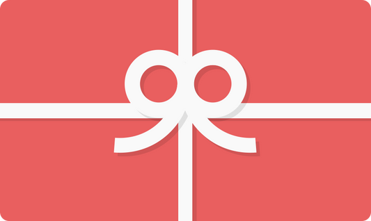 A simple illustration of a rectangular red gift box with a white ribbon tied into a bow at the center. The bow has two loops and two tails. The design is minimalistic, with flat colors and no shading, reminiscent of an electronic gift card or Insanely Paracord Gift Card - The Perfect Choice for Any Occasion style by Insanely Paracord.