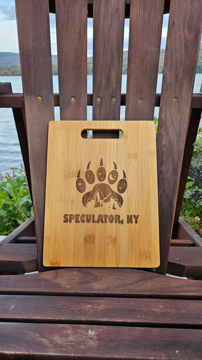 a wooden board sitting on top of a wooden chair