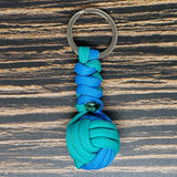 2-Color Paracord Key Fob with Monkey Fist Design