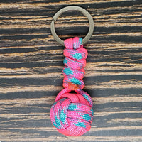 2-Color Paracord Key Fob with Monkey Fist Design