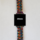 20mm Watch Band with "Tie-Dye" Paracord color